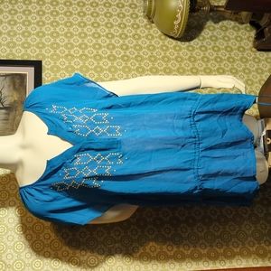 Royal Blue Taffeta Blouse